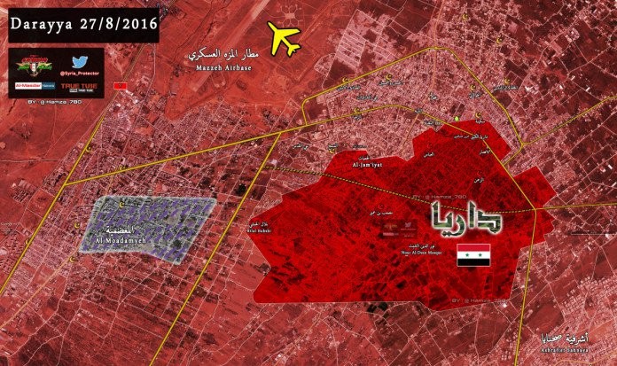 Bản đồ chiến sự khu vực ngoại ô thành phố Damascus
