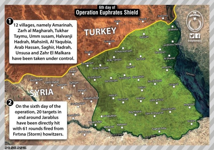Tổng quan tình hình chiến dịch Lá chắn Euphrates của Thố Nhĩ Kỳ.