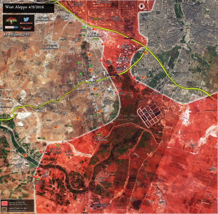Bản đồ chiến sự thành phố Aleppo ngày 04.09.2016