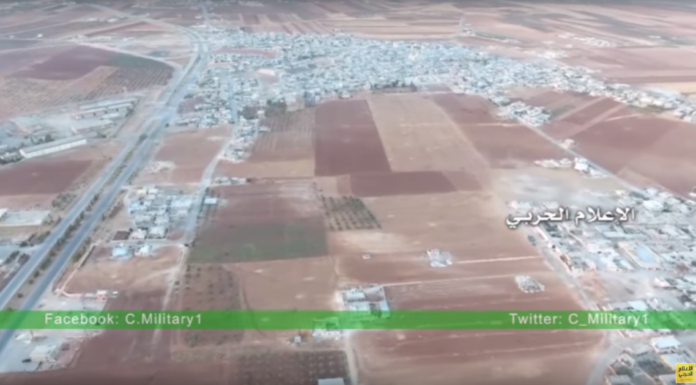 Chiến trường Maardis thuộc tỉnh Hama, cảnh quay từ máy bay không người lái