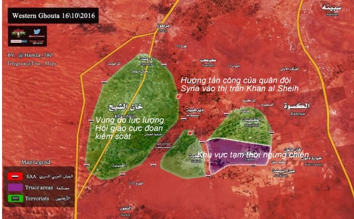 Bàn đồ vùng chiến sự khu vực Tây Ghouta
