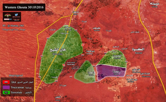 Quân đội Syria cắt rời các khu vực trên vùng Tây Ghouta Damascus