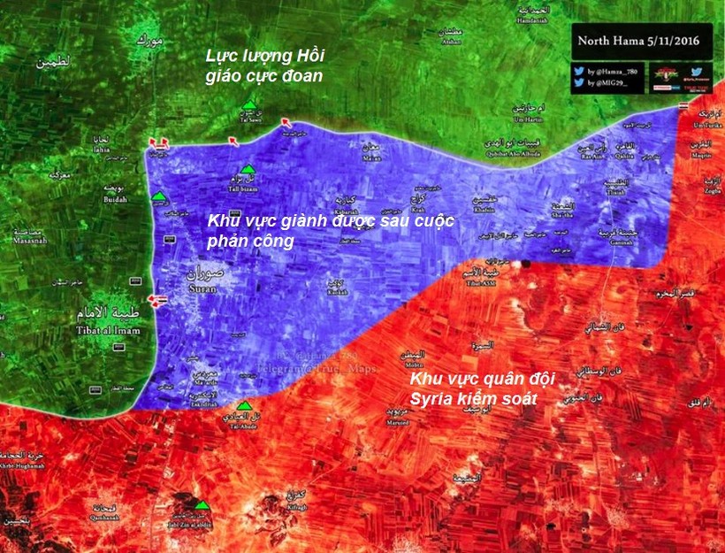Bản đồ tình hình chiến sự tỉnh Hama