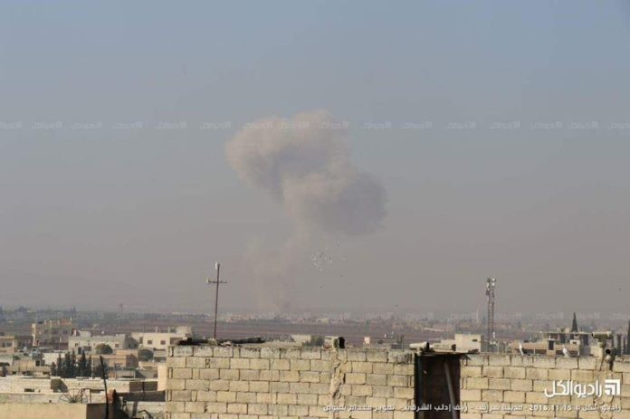 Tên lửa hành trình Kalibr tấn công thị trấn Saraqip, tỉnh Idlib 
