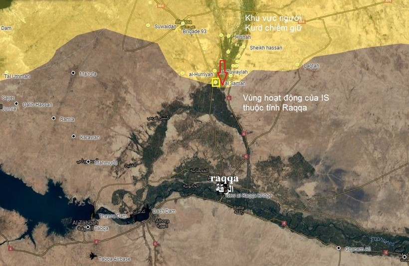 Sơ đồ vị trí chiến đấu của lực lượng SDF ở Syria