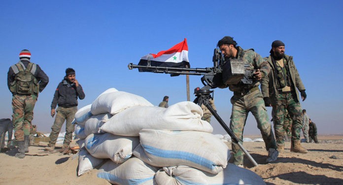 Binh sĩ Syria trên chiến trường ngoại ô thủ đô Damascus