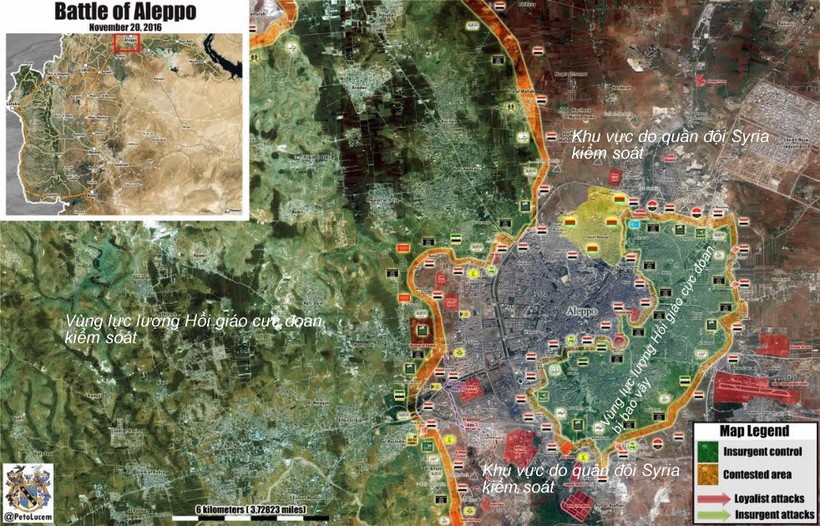 Bản đồ tình huống chiến trường Aleppo