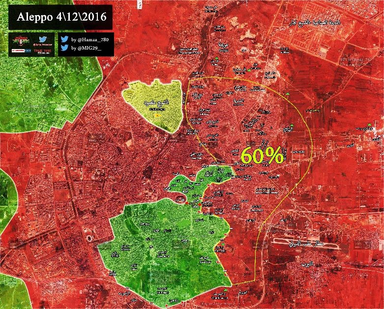 Toàn cảnh tình hình chiến sự Aleppo tính đến ngày 04,12,2016