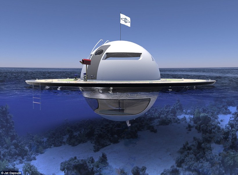 Nhà nổi dạng UFO trên biển