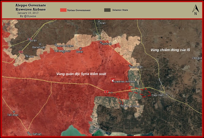 Bản đồ tình hình chiến sự khu vực đông Aleppo