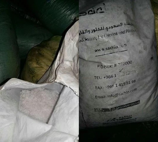 Các bao chất độc Clo tìm thấy ở Aleppo