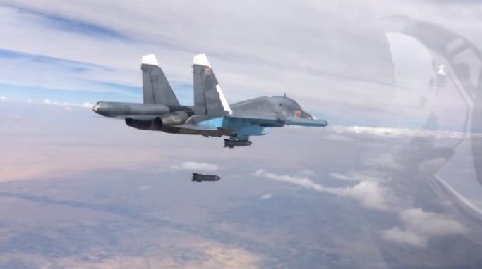 Máy bay ném bom Su-34 Nga không kích (ảnh minh họa)