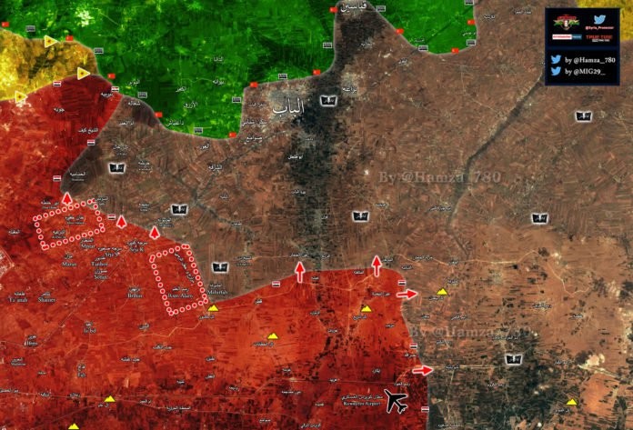 Bản đồ khu vực chiến sự phía đông thành phố Aleppo
