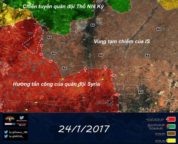 Bản đồ chiến sự phía đông thành phố Aleppo