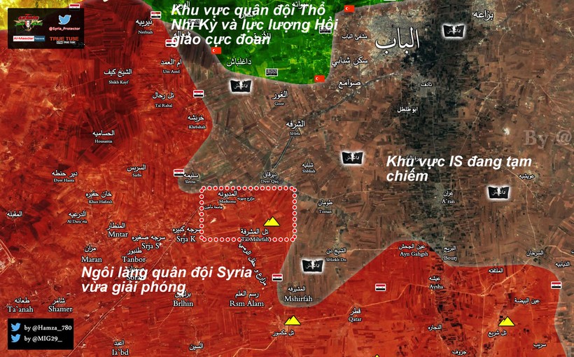 Bản đồ chiến sự vùng đông Aleppo