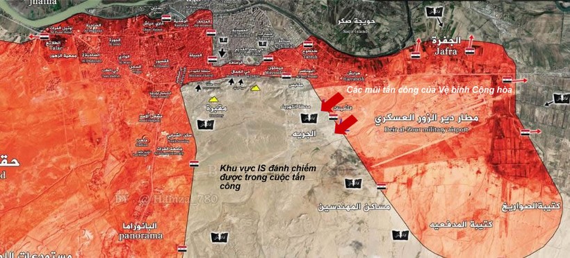 Bản đồ chiến sự thành phố Deir Ezzor ngày 01.02.2017