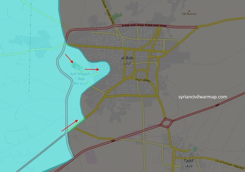 Các mũi tấn công của liên quân Thổ Nhĩ Kỳ - FSA đánh vào Al-Bab