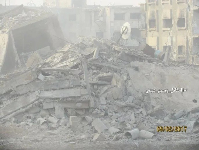 Vụ nổ phá sập hoàn toàn tòa nhà của nhóm khủng bố ở Jobar