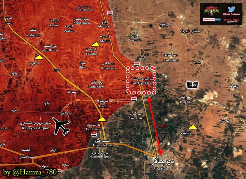 Quân đội Syria giải phóng thị trấn Rasm al-Harmel al-Imam phía đông Aleppo