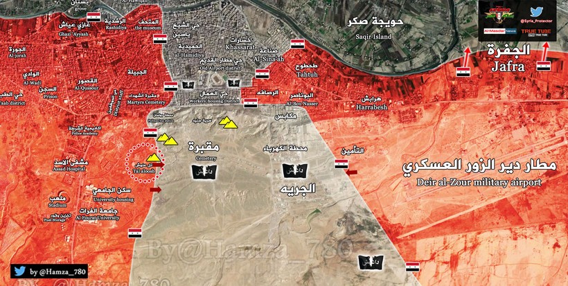 Bản đồ chiến sự chiến trường Deir Ezzor tính đến ngày 21,.02.2017