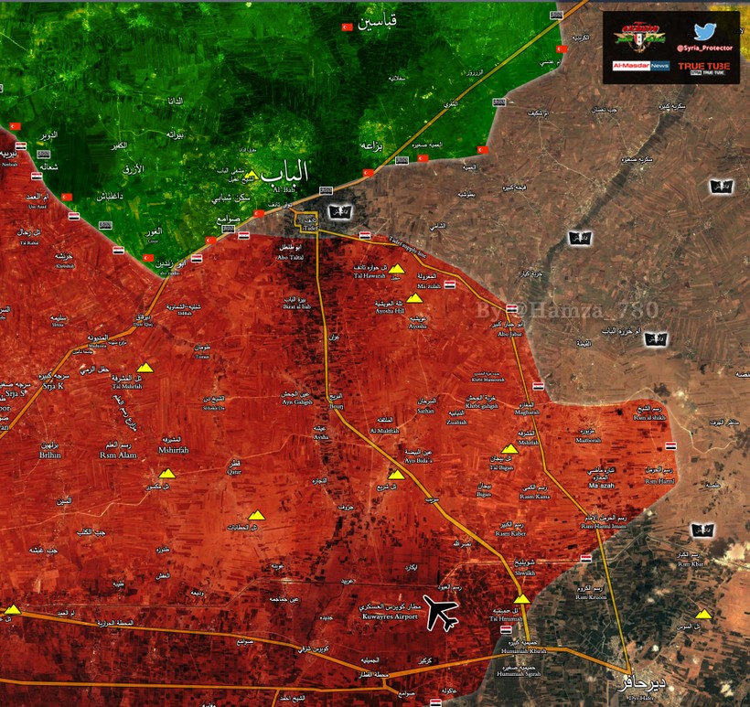 Chiến tuyến giáp ranh giữa quân đội Thổ Nhĩ Kỳ và quân đội Syria phía đông Aleppo