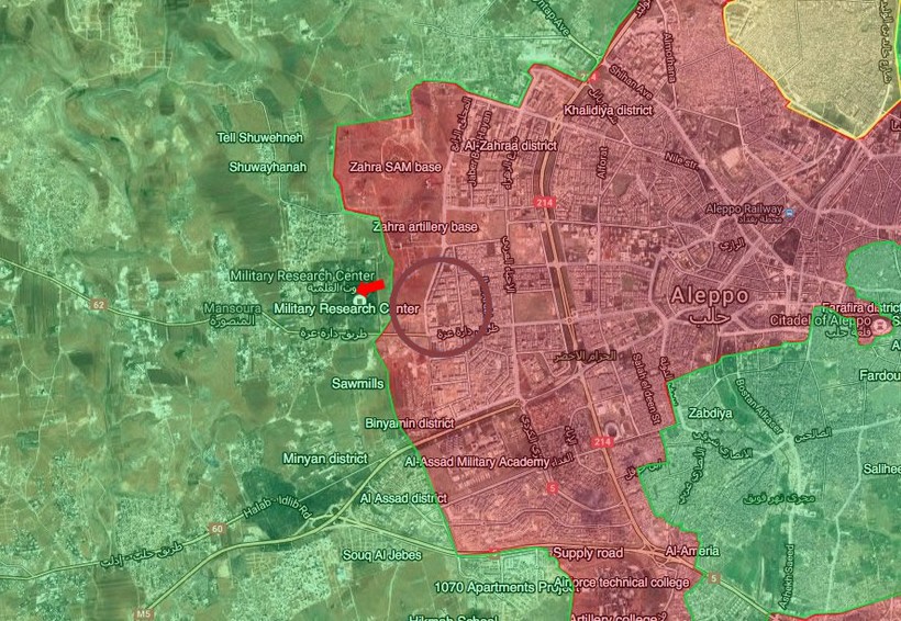 Quân đội Syria tấn công giải phóng Trung tâm Nghiên cứu khoa học quân sự Aleppo