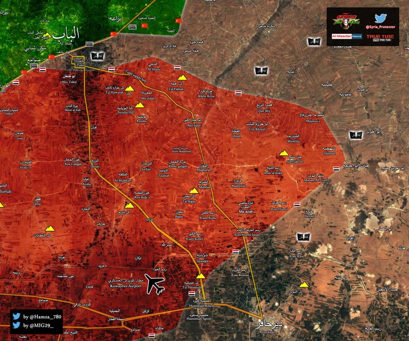 Chiến tuyến quân đội Syria trên vùng nông thôn phía đông Aleppo