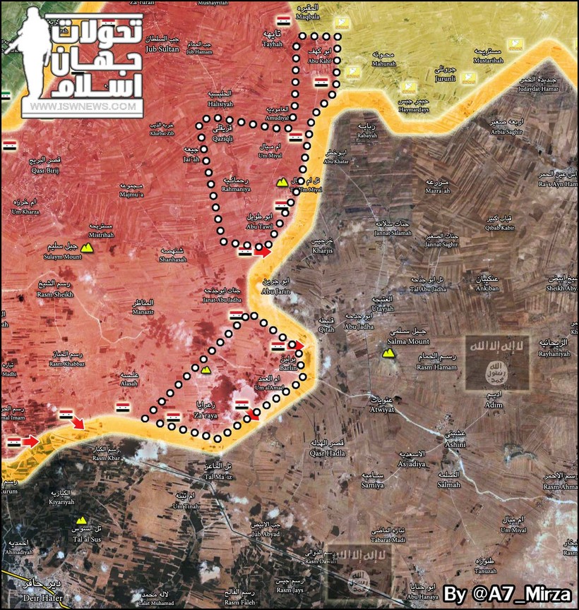 Những ngôi làng quân đội Syria giải phóng tính đến ngày 03.03.2017