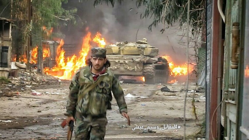 Binh sĩ quân đội Syria giải quyết chiến trường Jobar