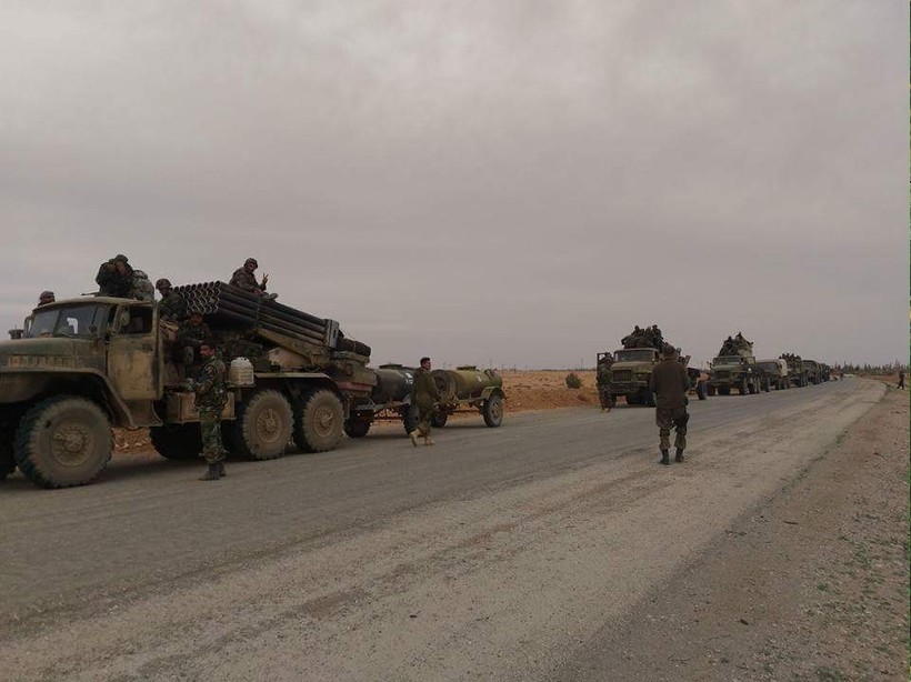 Lực lượng Tiger hành quân cơ động về vùng nông thôn phía bắc tỉnh Hama