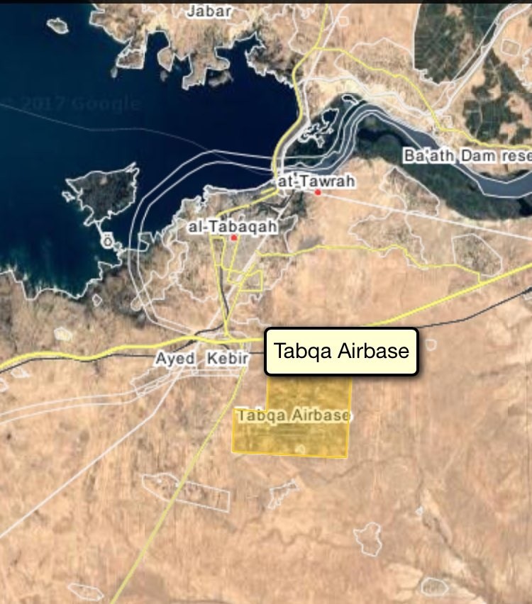 Vị trí sân bay quân sự Tabqa