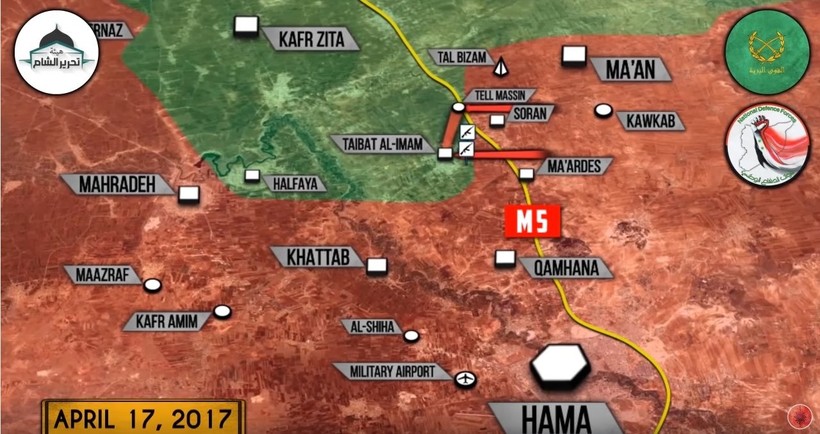 Khu vực chiến trường miền bắc tỉnh Hama, các mũi tấn công chính của lực lượng Tiger