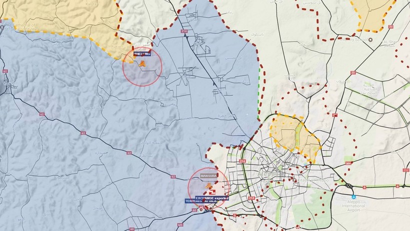 Bản đồ chiến sự phía tây thành phố Aleppo ngày 17.04.2017