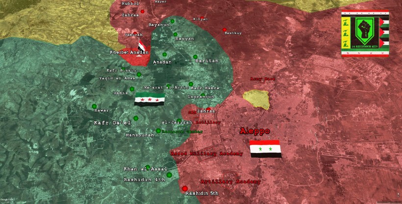 Bản đồ chiến sự tình hình phía Tây Aleppo