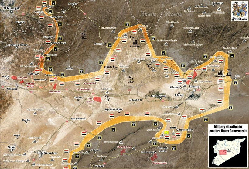 Bàn đồ tình hình chiến sự tỉnh Homs tính đến ngày 03.05.2017