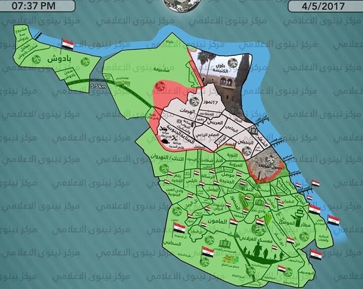Toàn cảnh chiến trường thành phố Mosul tính đến ngày 04.05.2017