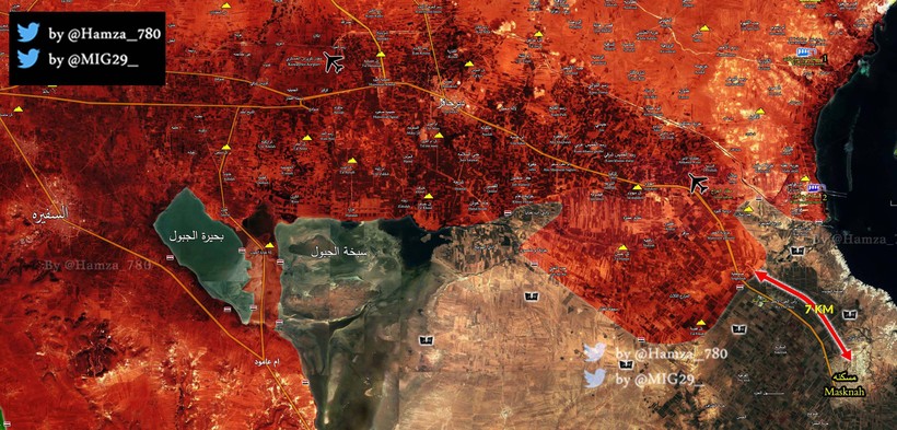 Bản đồ chiến sự vùng nông thôn Aleppo tính đến ngày 22.05.2017