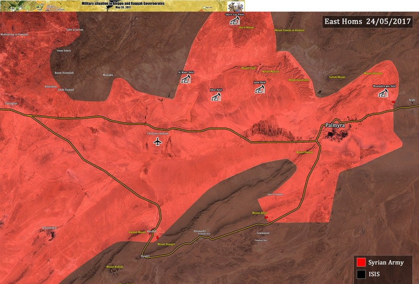 Các mũi tiến công của quân đội Syria trên vùng sa mạc tỉnh Homs
