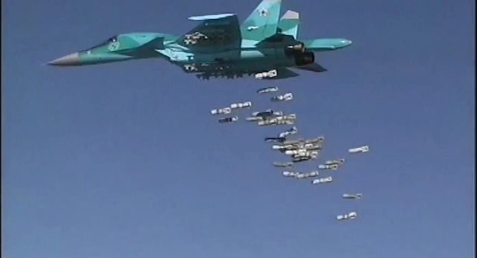 Máy bay ném bom Su-34 không quân Nga không kích ở Syria