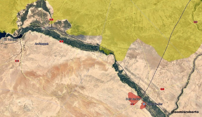 Toàn cảnh khu vực chiến trường Deir Ezzor so sánh với thành phố Raqqa, thủ đô tự xưng của IS