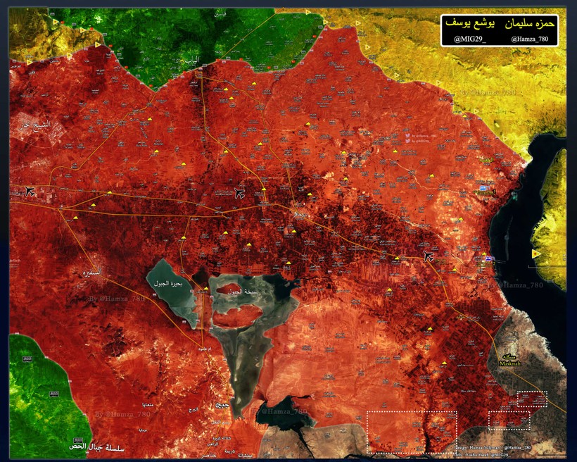 Bản đồ chiến sự phía đông tỉnh Aleppo