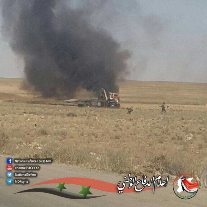 Quân đội Syria phục kích tiêu diệt 2 xe vận tải IS trên chiến trường Hama