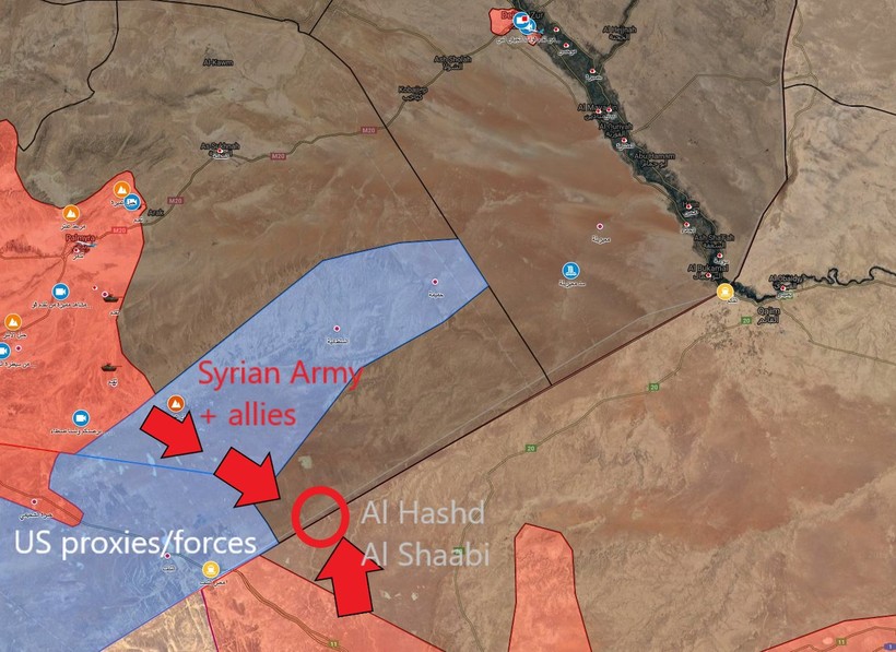 Cuộc tấn công của quân đội Syria, liên két với lực lượng PMU Iraq