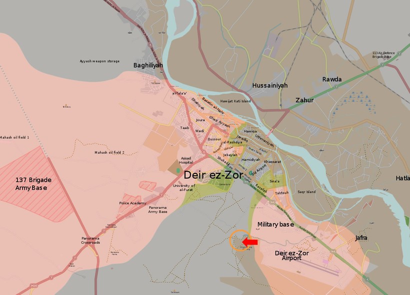 Cuộc tấn công của quân đội Syria vào trận địa phòng thủ của IS phía tây căn cứ quân sự Deir Ezzor
