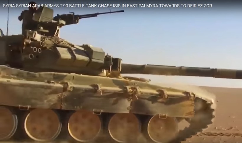 Xe tăng T-90 quân đội Syria trên chiến trường Palmyra