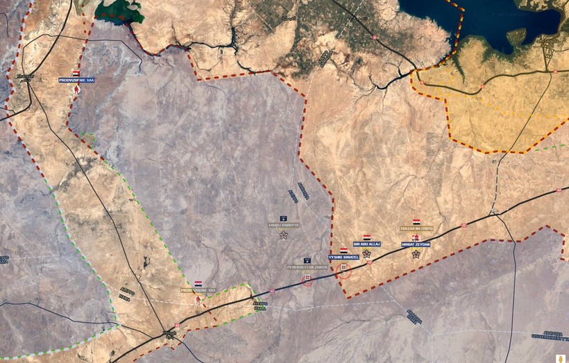 Sơ đồ chiến dịch bao vây tiêu diệt của lực lượng Tiger trên vùng nông thôn Raqqa