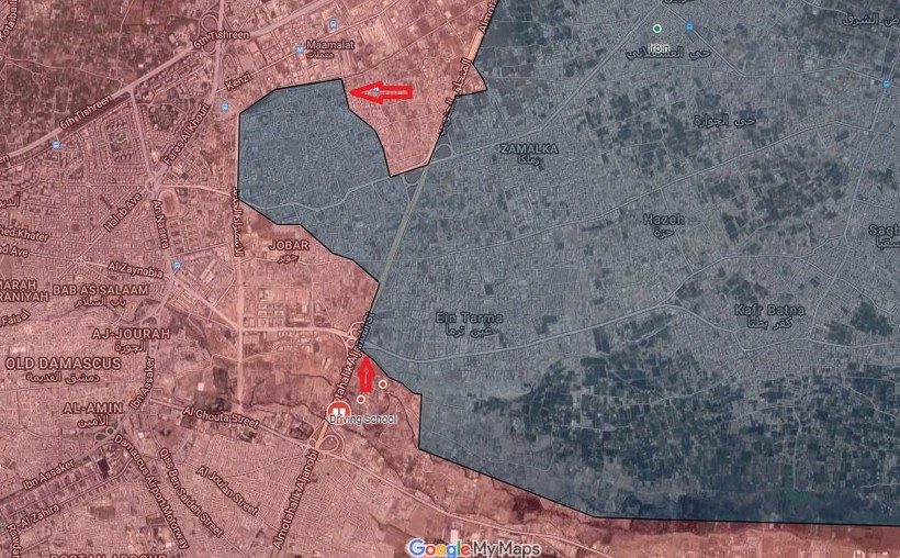 Các mũi tấn công của quân đội Syria đánh vào Jobar và Ayn Tarma, ngoại ô phía đông thủ đô Damascus