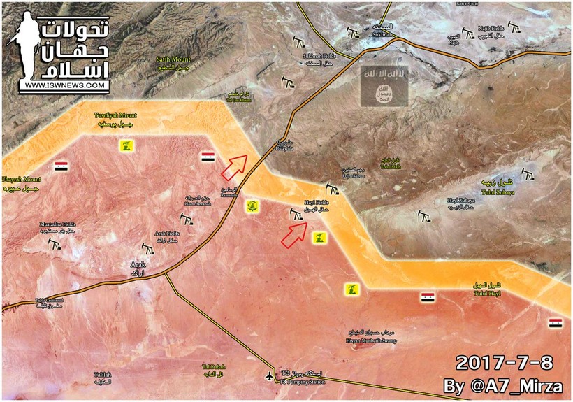 Quân đội Syria tấn công từ mỏ khí gas al-Hayl  về hướng Deir Ezzor
