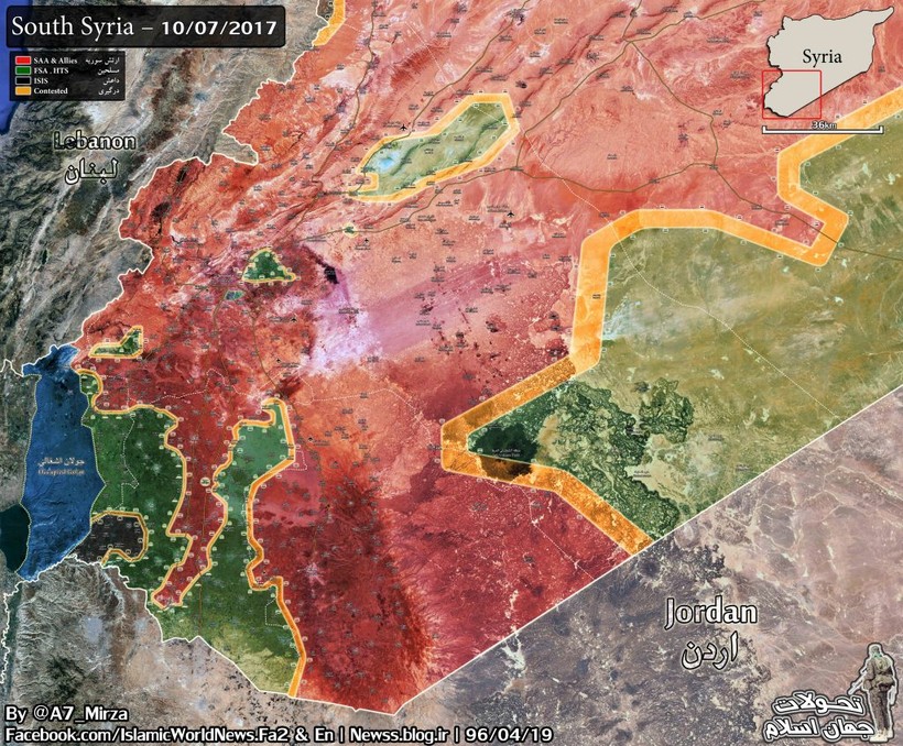 Toàn cảnh chiến trường tỉnh Sweida, quân đội Syria chuẩn bị khép chặt vòng vây lực lượng phiến quân do Mỹ hậu thuẫn