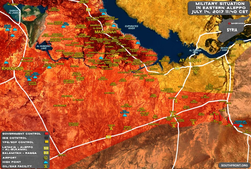 Khu  vực lực lượng Tiger giải phóng ở Raqqa và hướng tấn công tiếp theo về phía sa mạc tỉnh Homs